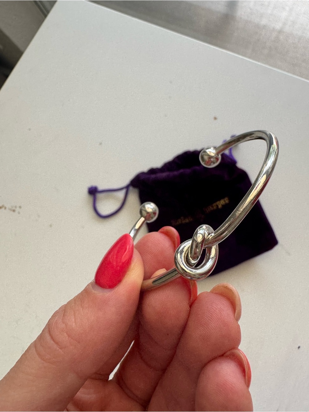 Violet Harper Silver Knot Bangle!
Never Worn